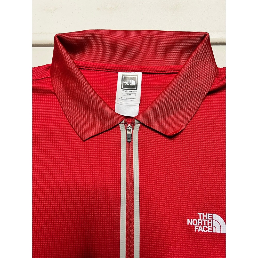 The North Face Polo Shirt Men M Red VaporWick 1/4 Zip Grid Texture Performance - Picture 5 of 8